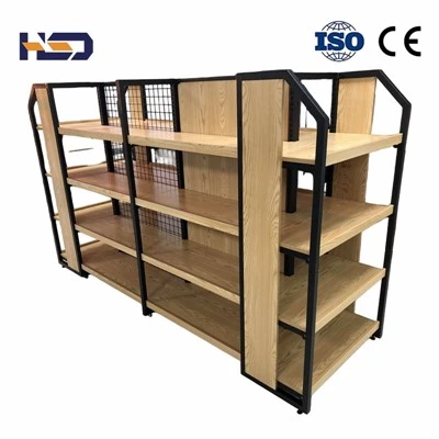 Estante de acero y madera